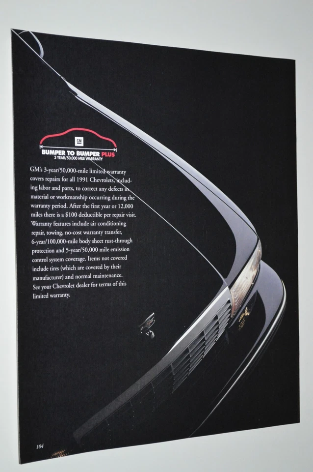 Chevy Caprice 1991 clásico original distribuidor venta carpeta inserción anuncio impreso 91 Foto 1 de 1