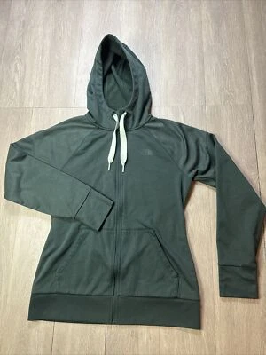 Толстовка с капюшоном женская North Face средний размер M зеленая толстовка на молнии отверстия для пальцев тонкая - Изображение 1 из 4