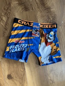 Calzoncillos boxer Crazy Boxers Kellogg's Frosted Flakes Tony the Tiger azules grandes nuevos con etiquetas - Imagen 1 de 11