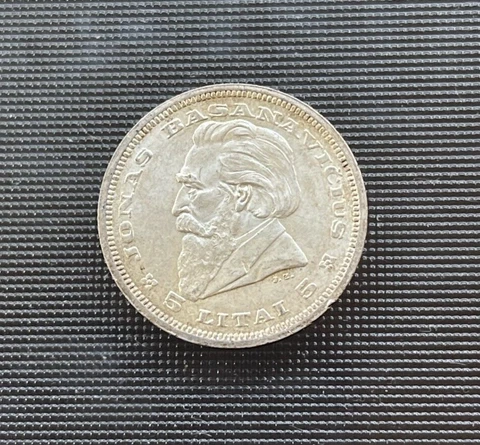 1936 Lithuania 5 Litai - Uncirculated - #3 Cover