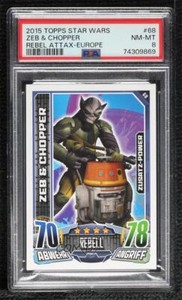 2015 Topps Star Wars Rebel Attax German Zeb Orrelios Chopper #68 PSA 8 13r5
