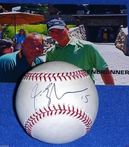NJ DEVILS DALLAS STARS US OLYMPIC CAPT JAMIE LANGENBRUNNER AUTOGRAPHED BASEBALL - Picture 1 of 6