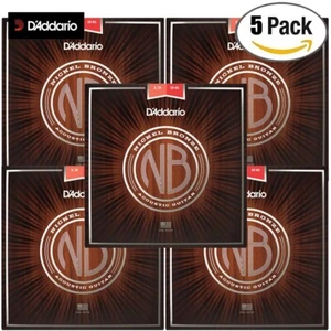 5-PACK D'Addario NB1356 Nickel Bronze Acoustic Guitar Strings Custom Light 13-56 - Picture 1 of 1