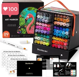 Shuttle Art Dual Tip Alcohol Based Art Markers – 89 Pack, 88 Vibrant Colours - Picture 1 of 12