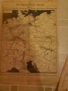 Giornale Christian Science Monitor 23 marzo 1945 Mappa degli Alleati in direzione Ger - Foto 1 di 6