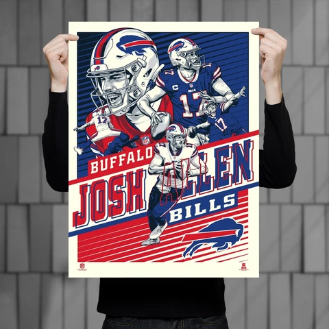 Phenom Gallery Buffalo Bills Josh Allen 18" x 24" Serigraph Cover