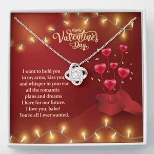 Necklace Love Knot Valentines Gift for Her|Girlfriend|Your All I Ever Wanted! - Picture 1 of 11