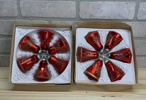 W Germany Weihnachten Glas Ornamente SANTA'S WORLD Adler 12er Set - rot Glitzer - Bild 1 von 4