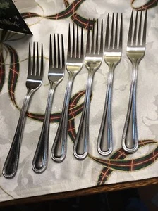 Vintage TUSCAN BEAD’ Style DINNER FORKS 7-3/4" -  Stainless - Lot Of 6 - China - Picture 1 of 5