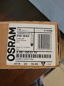 Lampadina lampada Osram 010588 9W/840 Dulux Lumilux bianco freddo 4 PIN - Foto 1 di 5