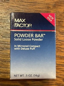Vintage Max Factor Powder Bar Solid Loose Powder NIB .5 Oz In Compact - Picture 1 of 6