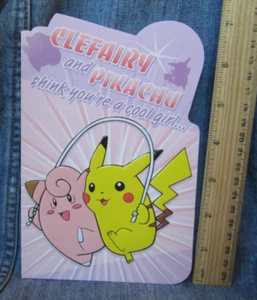 POKEMON CLEFAIRY & PIKACHU Birthday Greeting Card Envelope New Envelope AGC MG77 - Picture 1 of 3