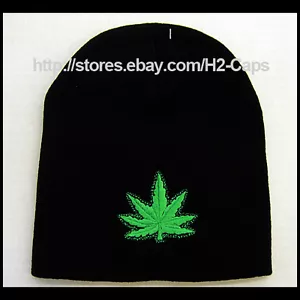 420 POT LEAF Marijuana Dope Beanie Hat Ski Skate Snow Board - Picture 1 of 1