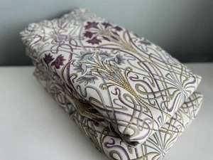 Lovely Dunelm Large Lucetta Mauve Pencil Pleat Fully Lined Art Nouveau Curtains - Picture 1 of 5