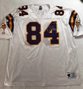 Vintage Champion NFL Minnesota Vikings Randy Moss #84 White Jersey Size 48 - Picture 1 of 9