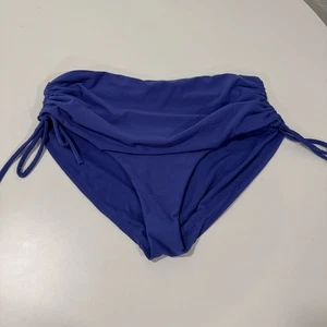 Pantalones de Traje de Baño Calia Azul Acanalados Ajustables Cintura Alta L - Imagen 1 de 6