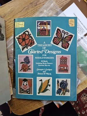 Lot Of 6 Needlework Books/Covers - Includes 1977 Treasury Of Charted Designs  - Image 1 of 4