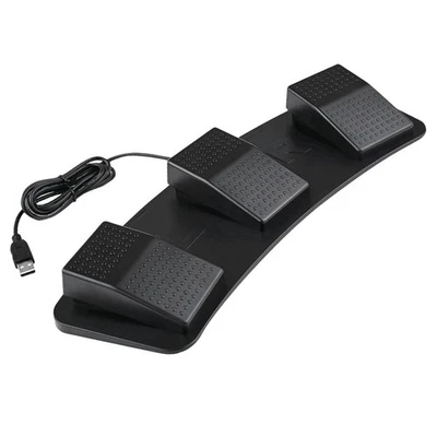 USB Triple Foot Switch Keyboard Mouse Control Three Pedal for Laptop Black - - Image 1 of 3