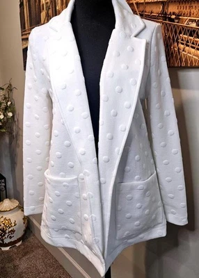 Blazer para mujer Nordstrom gris LA blanco lunares texturizados-XS Foto 1 de 4