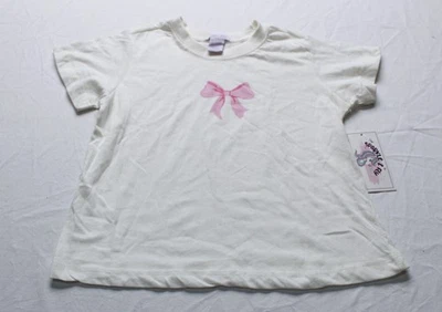 Sparkle & Fly Girl's Short Sleeve Bow Graphic Shirt EH6 White Large NWT - Image 1 of 3