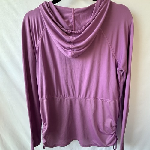 VETEMENTS Felpa con cappuccio Apana taglia M viola manica lunga fori pollice leggera atletica maglione top