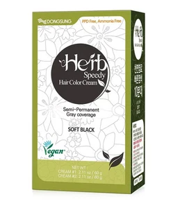 1 caja de tinte de cabello vegano rápido para hierbas Dongsung 1 negro suave + pista - Imagen 1 de 4