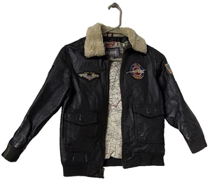 Chaqueta de bombardero Wilson’s de cuero juvenil mediana parches de aviador aislantes - Imagen 1 de 7