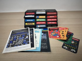Lot Of 15 Vintage Intellivision Loose Video Game Carts w/ Few Overlays & Manuals