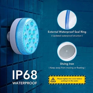 Submersible Pool Lights 20 Suction Cups 4Pcs Pool Lights Battery Powered Timing - Picture 1 of 12