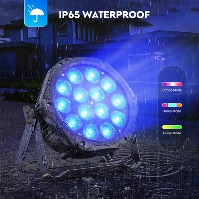 14x15W IP65 Waterproof Par Light RGBW DMX Stage DJ Outdoor Party Lighting Light - Image 1 of 4