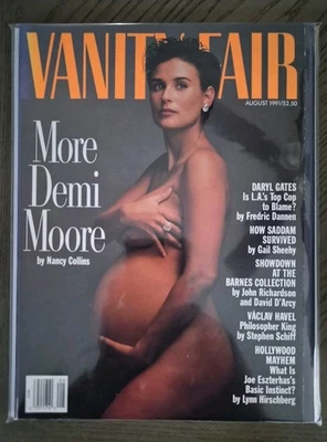 DEMI MOORE August 1991 VANITY FAIR Magazine Vaclav Havel Bagged And Boarded Foto 1 de 2