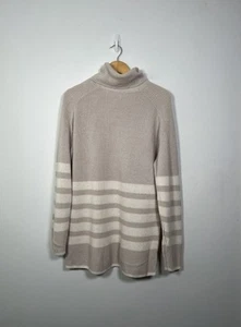 COS Wool Blend Neutral Striped Jumper S Oversized Classic Quiet Luxury Timeless - Picture 1 of 8