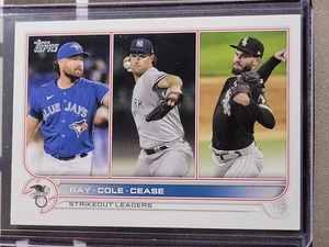 Robbie Ray Gerrit Cole Dylan Cease 2022 Topps Series 1 AL K Leaders #138 - Picture 1 of 1