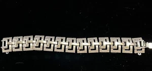 Vintage Art-Deco Silver Monet Bracelet 7” - Picture 1 of 3