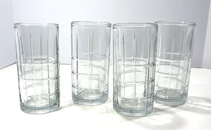 Anchor Hocking Tartan Manchester Clear Heavy Glass 16 OZ Glasses~Set of 4 - Picture 1 of 5
