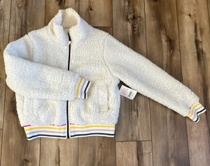Ivory Ella Teen Young Lady Size M ivory Sherpa cropped  jacket White Yellow - Picture 1 of 8