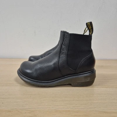 Dr Martens Pamela Black Soft Leather Chunky Wedge Chelsea Boots Size Uk 3 Eu 36 - Image 1 of 4