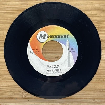Roy Orbison - Shahdaroba / In Dreams 7" Record 45 RPM Monument Rock - Image 1 of 2