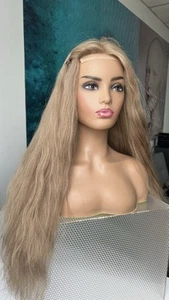 XS Stock 28” European Silk Top Sandy Blonde Long Wavy Hair Hand Tied Glueless - Picture 1 of 11
