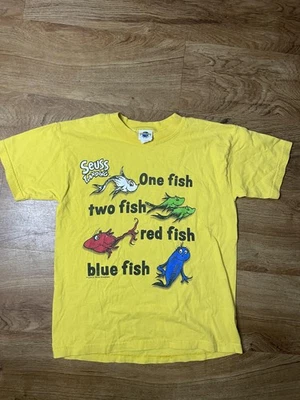 Camisa De Colección Dr. Seuss One Fish Two Fish Niños Mediana Amarilla Seuss Gráfico Camiseta Foto 1 de 4