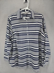 Chaps Mujer Manga Larga Abotonada, Azul Marino/Blanco Rayas, 100% Algodón, Sin Plancha, 2XL - Imagen 1 de 9