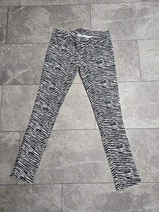 Pantalon zèbre femme gothique Y2K Tripp NYC blanc et noir taille 11 - Photo 1/5