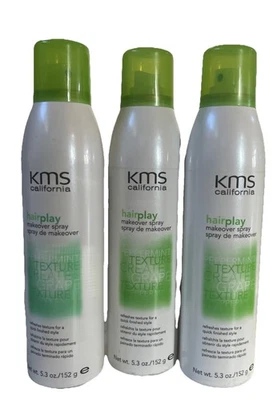 3 Pack  kms hairplay makeover Hair Spray Refreshes Texture 5.3 Oz Each - Image 1 of 2