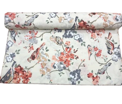 Juego de sábanas hechas a mano con estampado de pájaros colcha de algodón con estampado de bloques  Foto 1 de 4