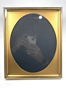 Vintage MCM Intercraft Shadow Box Fotorahmen goldfarben Metall 8x10 oval matt USA - Bild 1 von 9
