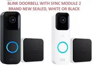Blink Smart Wifi Video Doorbell Wired/Battery Operated with Sync Module 2 NEW - Picture 1 of 16