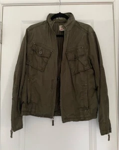 Vintage 90s Triple 5 Soul Punk Moto Utility Green Designer Jacket Mens Medium - Picture 1 of 10