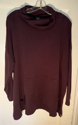 Eskandar Pima Algodón Monjes Capucha Túnica Capucha Top Bolsa Bolsillo Púrpura Talla 1 Foto 1 de 4