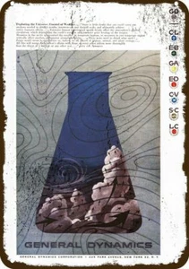 1958  ERIK NITSCHE & GENERAL DYNAMICS Vintage-Look DECORATIVE REPLICA METAL SIGN - Picture 1 of 1