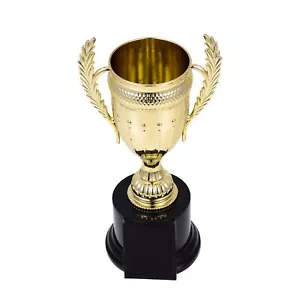 Golden Trophy Plastic Cup Winner Award Achievement Prize Sports Office - Picture 1 of 9